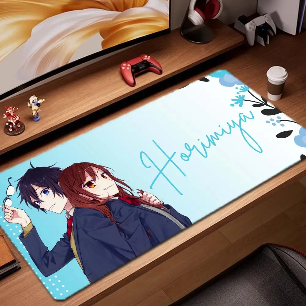 

anime horimiya Mouse Pad Game Accessories keyboard pad XXL large locking edge 900X400 mm table mat Gaming mousepad