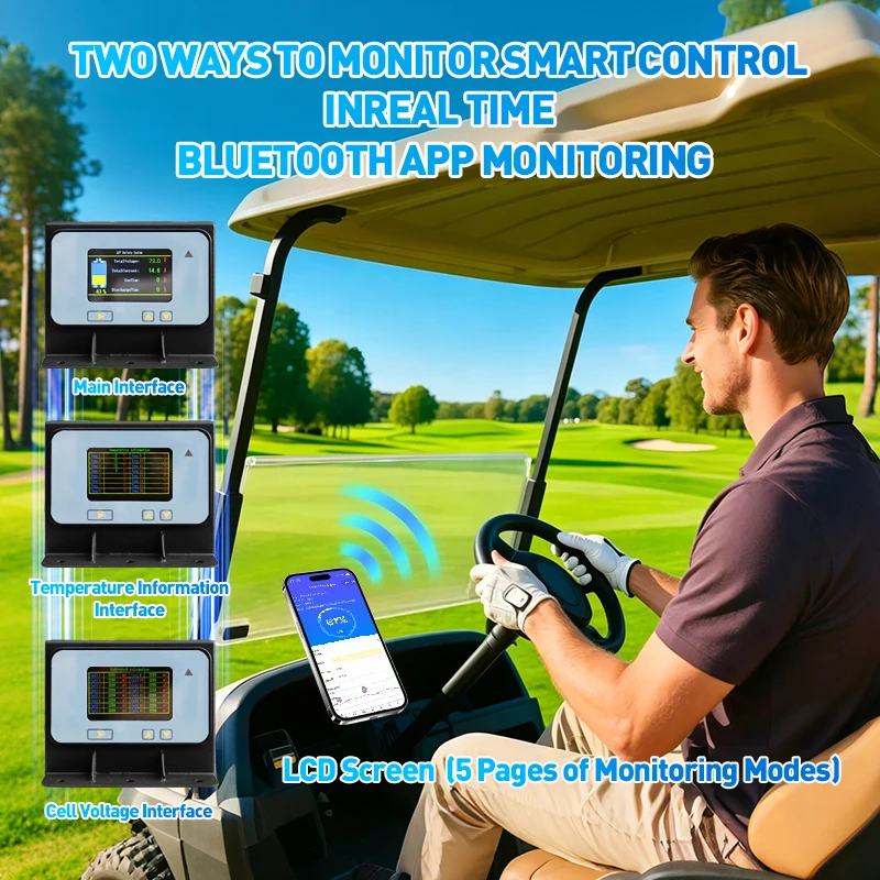 48V 105Ah Golf Cart Buggy LiFePO4 Lithium Battery Conversion Kit for Yamaha G19 G22 W/25A Fast Charge