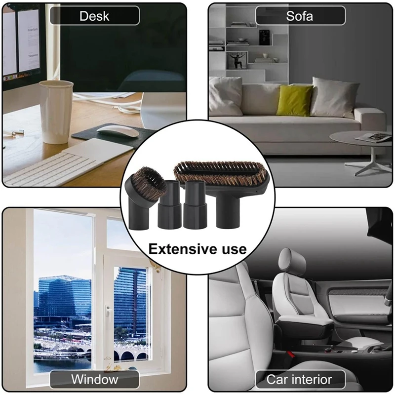 فرش مكنسة كهربائية مرفقة، فرش أرضية فرش مستديرة مع محول 1.06 بوصة إلى 1.37 بوصة، فرشاة رأس مفرغة متينة