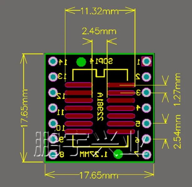 10pcs SOP14 SSOP14 TSSOP14 to DIP14 Pinboard SMD To DIP Adapter 0.65mm/1.27mm to 2.54mm DIP Pin Pitch PCB Transfer Board