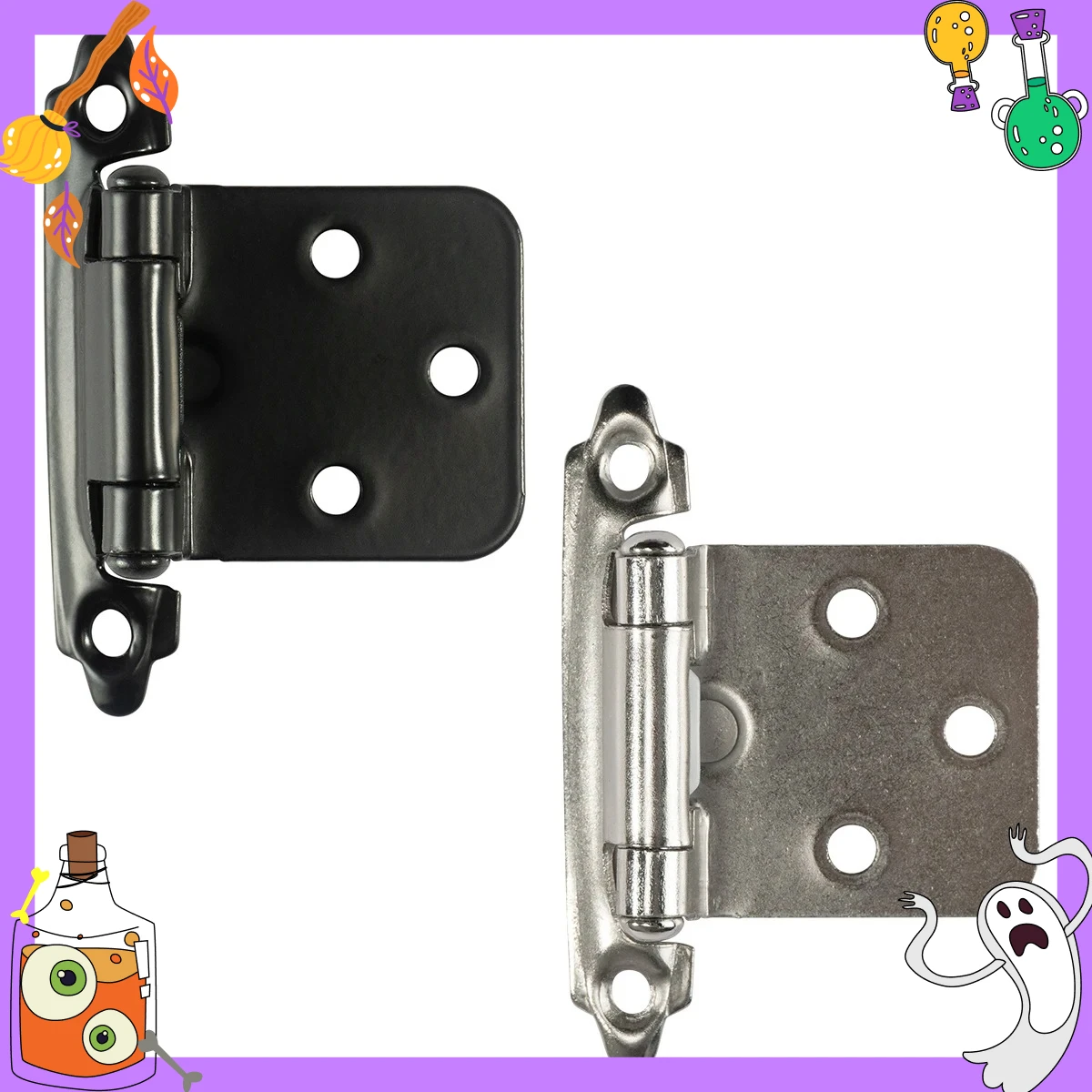 2PCS Decorative Metal Self Closing Cabinet Hinges for Wood Kitchen Furniture 1/2