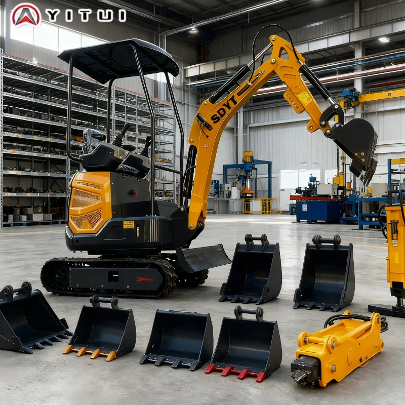 Customized 2.0 Ton Multifunctional Mini Excavator with Attachments Compact Crawler Digger for Home & Commercial Use