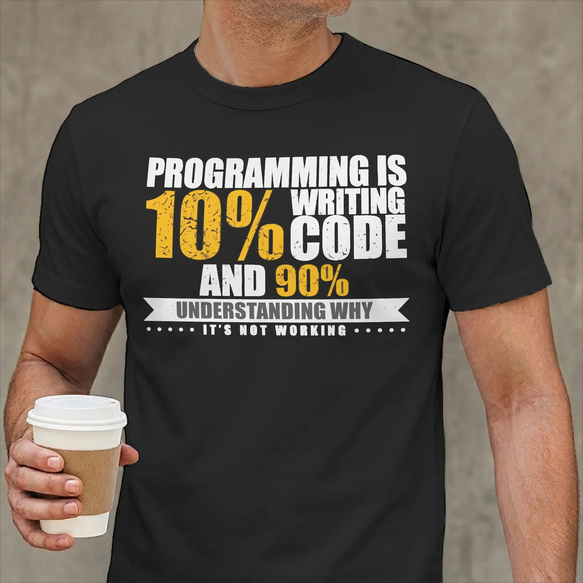 Men T-Shirt Funny Programming Quote Cotton Tee Shirt Short Sleeve Programmer Software Developer  T Shirt Round Collar Clothing