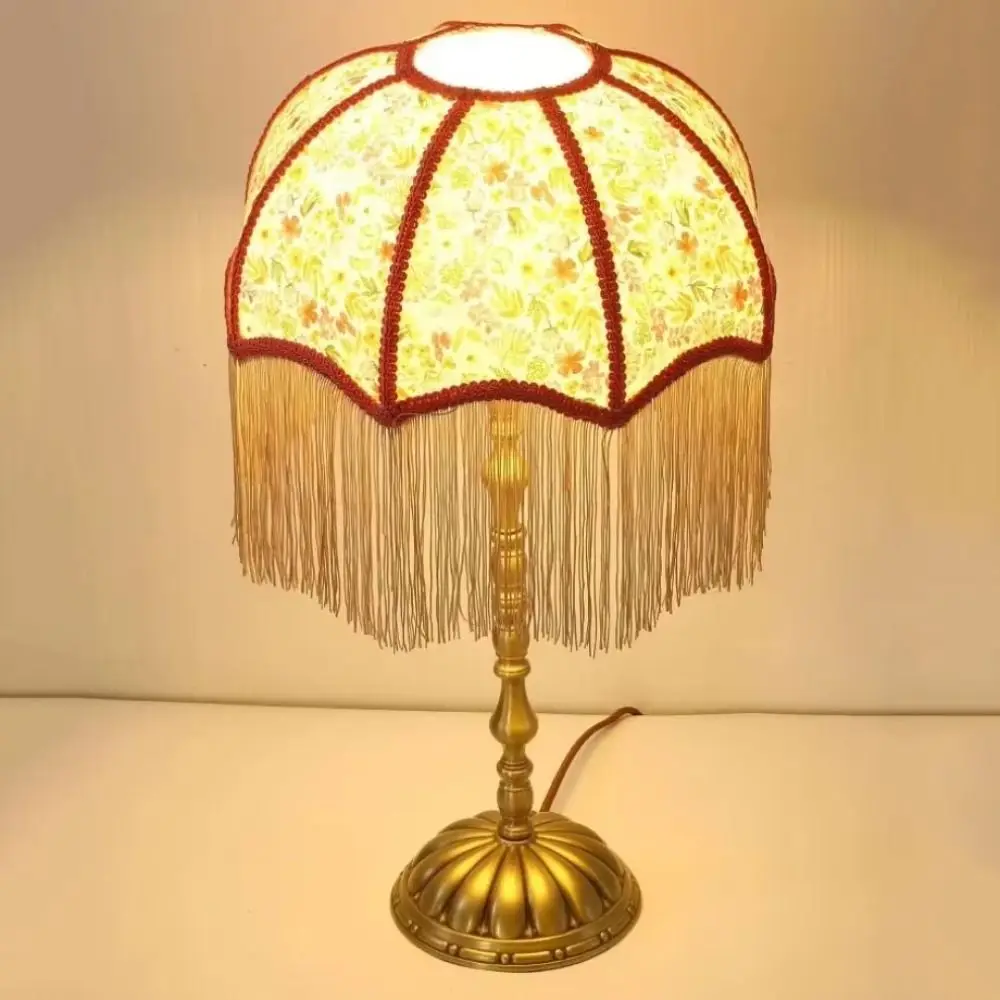 20CM 25CM 30CM Fabric Lampshade European-style Easy To Replace Retro Lampshade Vintage Style Premium Feel Tassels E27 Lampshade