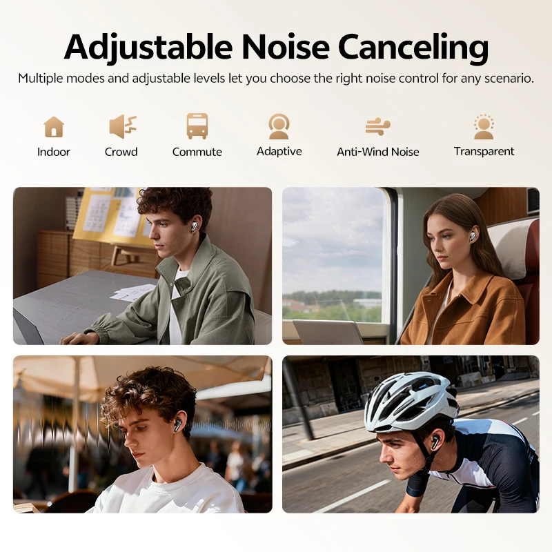 QCY MeloBuds N20 Adaptive Hybrid Noise Cancelling Earbud Wireless Bluetooth 6.0 Headphone 6 Mics Clear Call HT20 Earphone 40Hrs view 3