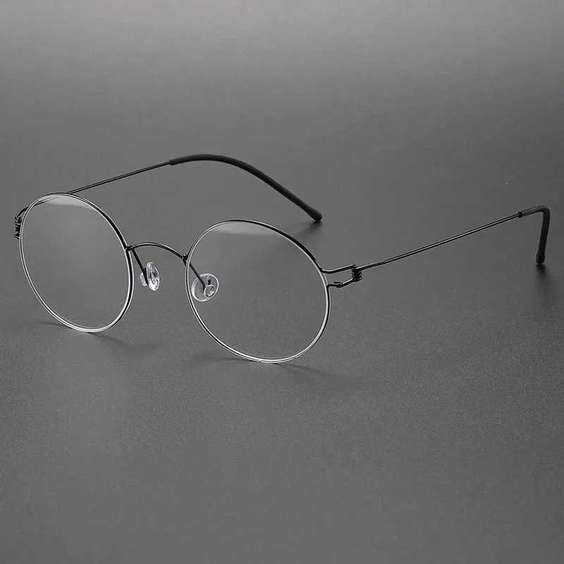 Dakota Lindberg-like Glasses Thin Titanium Retro Circle frames Men Women Air Rim Eyeglass Reading Round Circular Spectacles