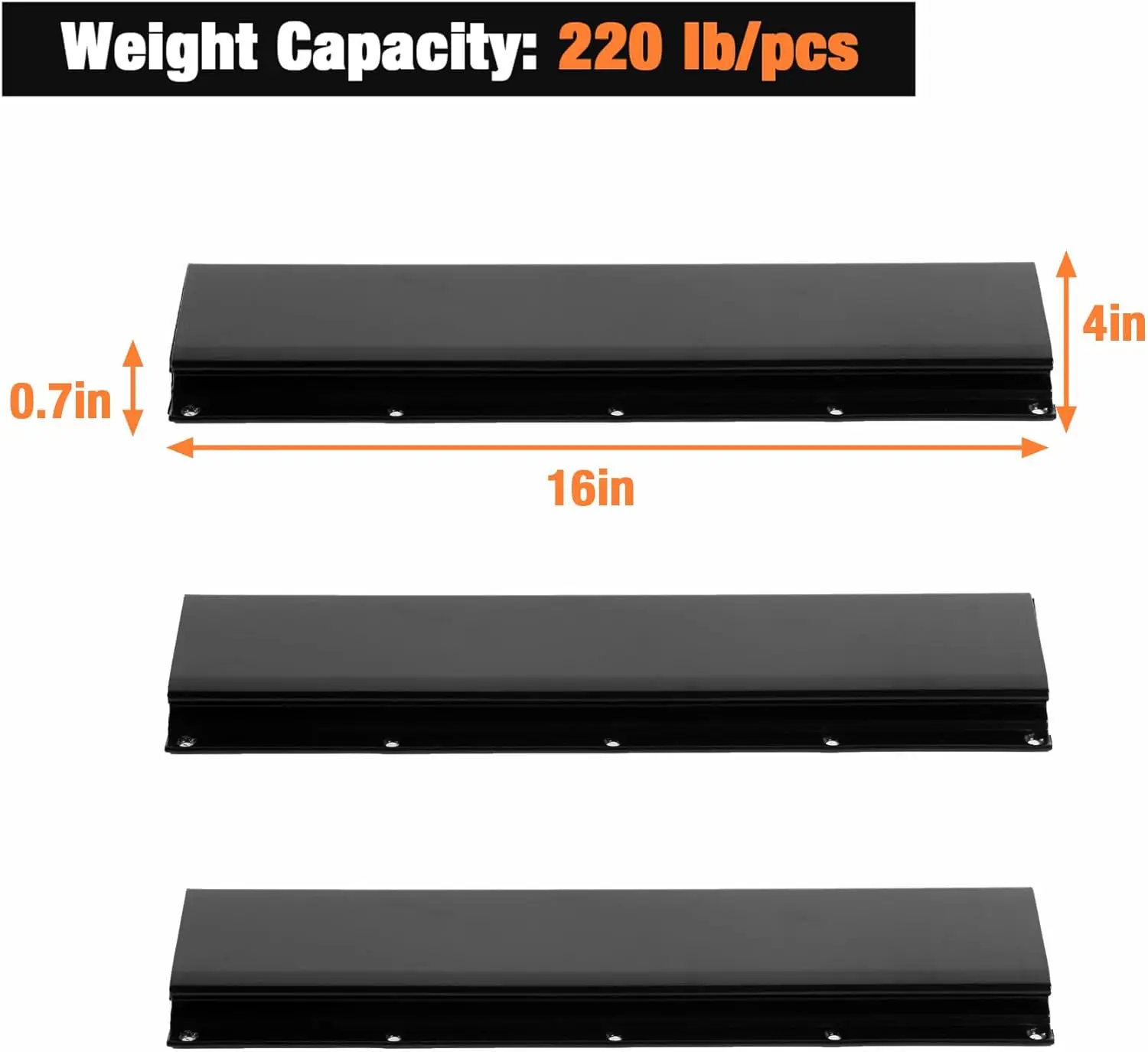Rak Penyimpanan Dinding, Rak Suku Cadang 10 Tempat dengan 3 Rel (Biru)