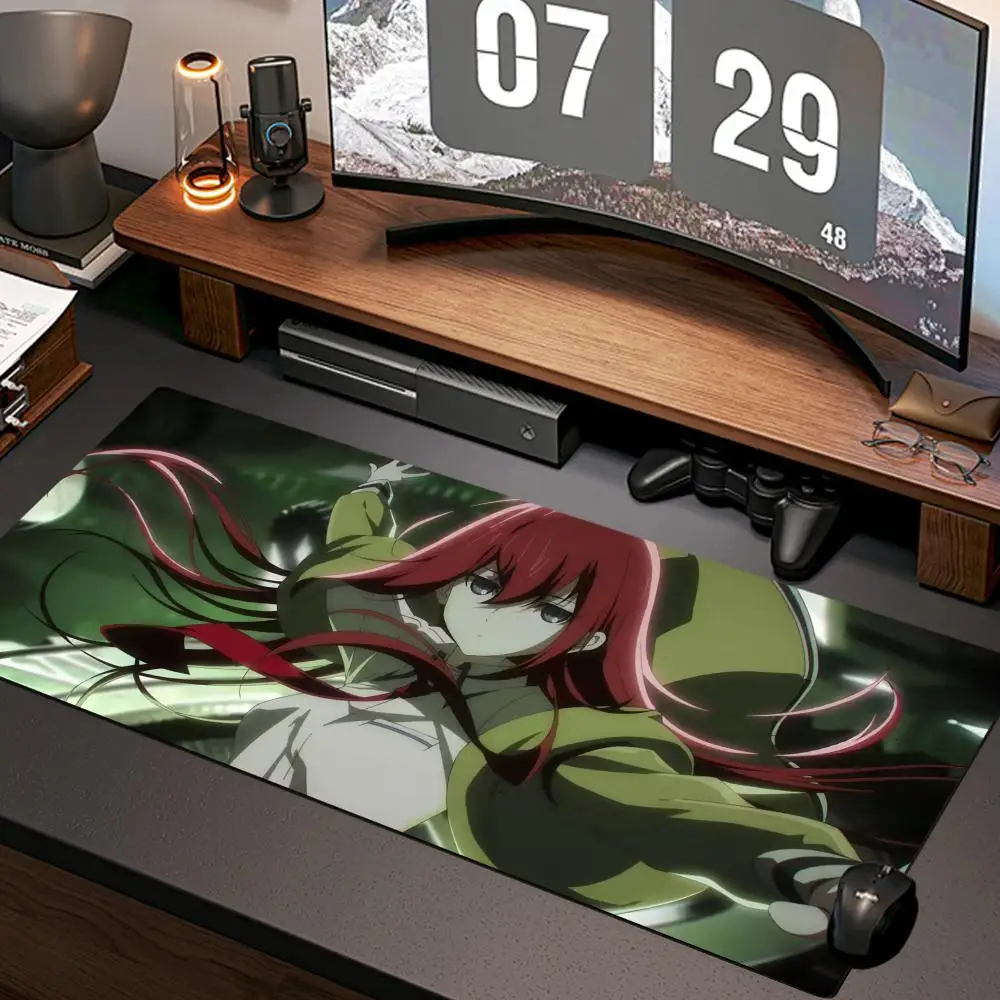 Anime steins gate Mouse Pad New Computer Home Mousepad XXL Desk Mats Natural Rubber Office Anti Slip Gaming Accessories pad