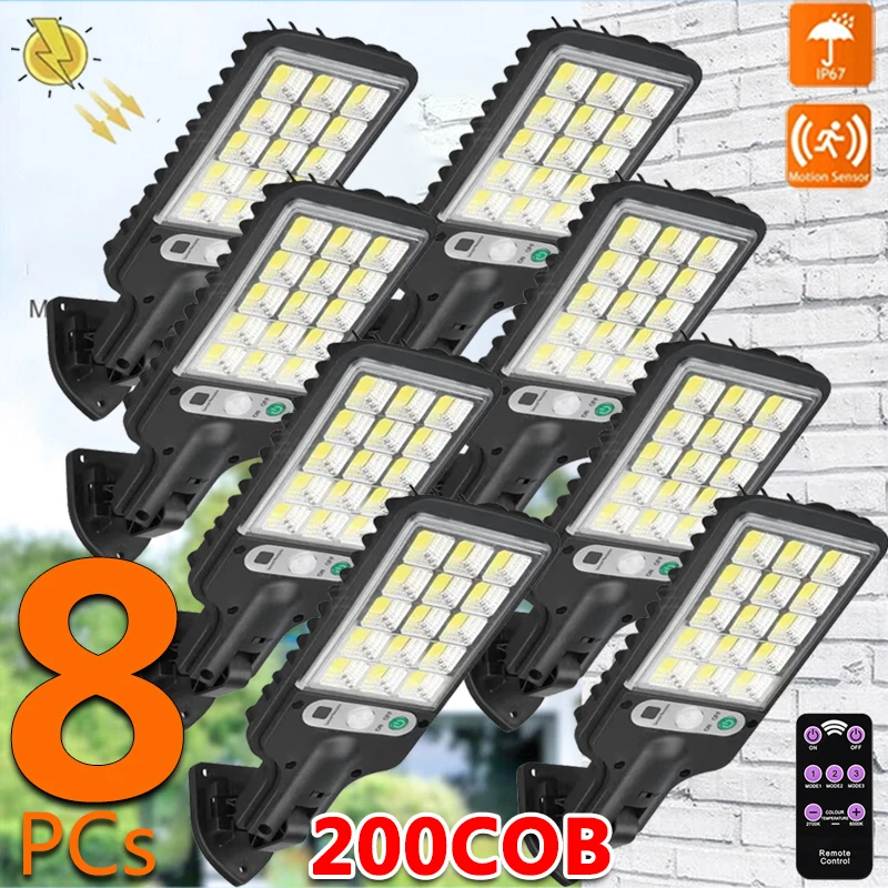 

Solar Street Lights Outdoor, Solar Lamp With 3 Light Modes Waterproof Motion Sensor Security Lighting for Garden Patio Path Yard