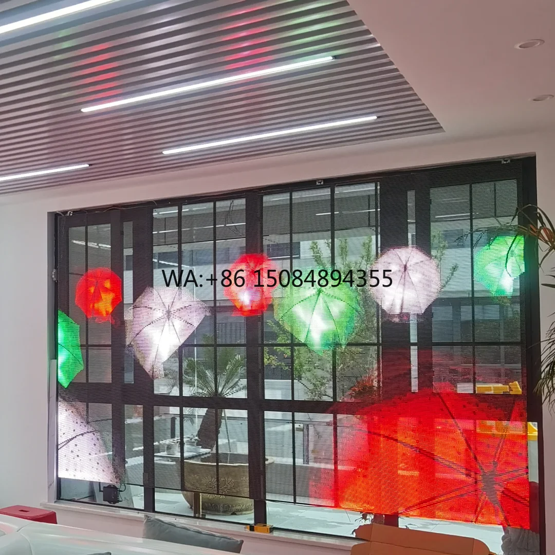 

Indoor P10.4-10.4 LED Transparent Screen-Ultra-Clear & Lightweight 4500cd Brightness 3-Year Warranty for Retail Displays