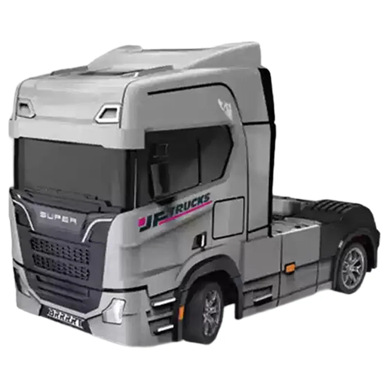 Caminhão Trator de Liga Leve BEDW-Car Head 1/43 RC com Luz, Giroscópio, Som e Reboque de Engenharia