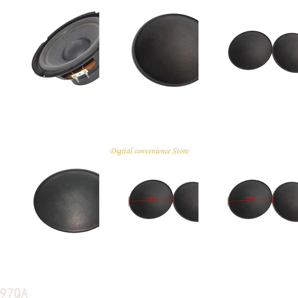 97qa 2pcs 105mm/115mm صوت أسود مكبر صوت غبار الغبار لغطاء مكبر صوت مضخم الصوت