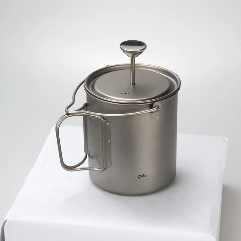 

Pure Titanium Press Tea Hand Brew Coffee Pot Brew Coffee Filter Cup French Press Pot Household French Filter
