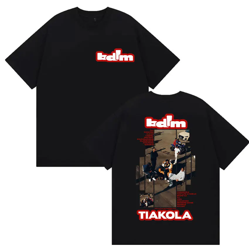 Camiseta gráfica de rapero TIAKOLA Bdim Tour 2025, camisetas de manga corta góticas de Hip Hop para hombre y mujer, Camiseta Vintage de algodón con cuello redondo