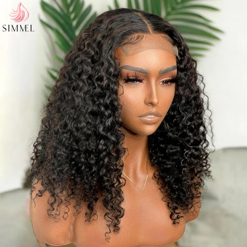 Jerry Curly Short Bob Wig Human Hair 13x4 Lace Front Wigs Pre Plucked 180 Density Kinky Curly 13x5x2 Side Part Lace Frontal Wigs view 2