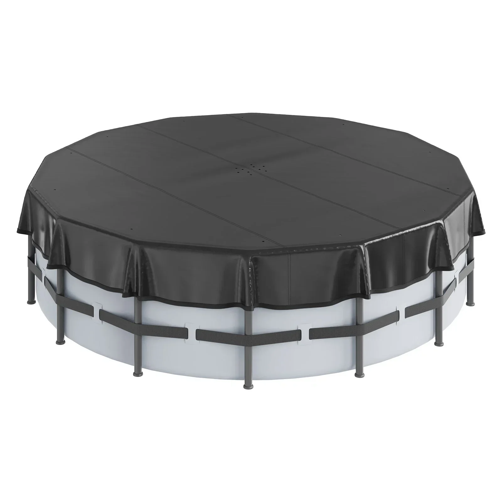 15 Ft Round Pool Cover, Solar Covers for Above Ground Pools, Safety Pool Cover with Drawstring Design, PVC Summer Pool Cover