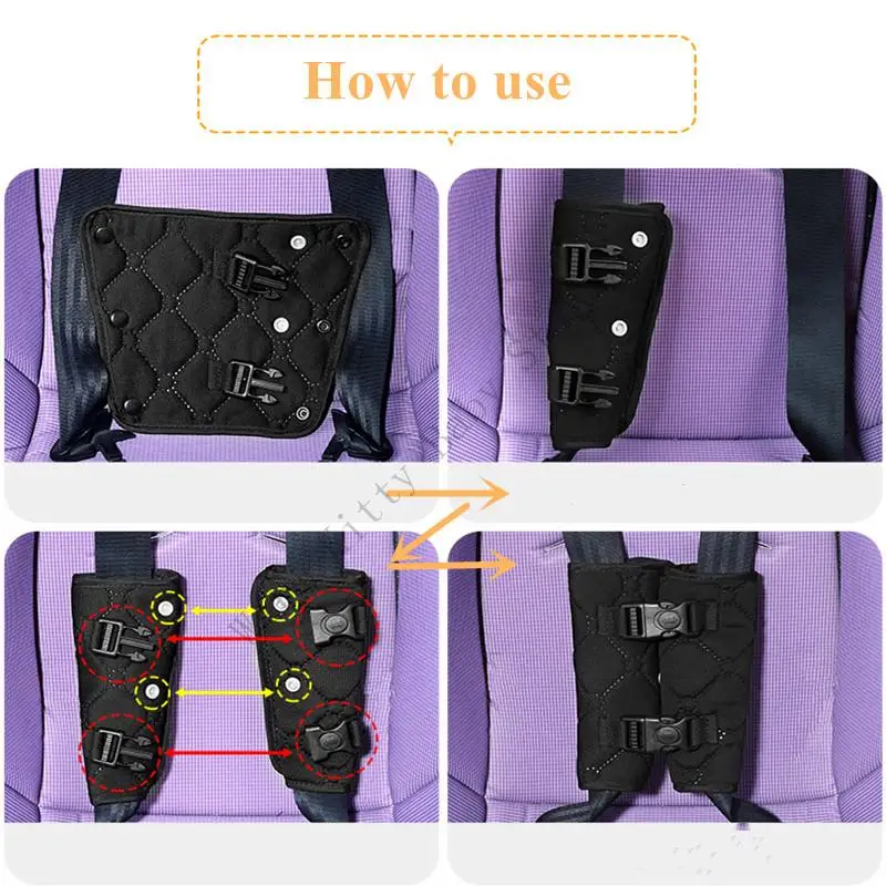 1 Pair Baby Safty Car Seat Chest Clip Guard Anti-Escape Seat Strap Belt Chest Clips Auxiliary Safety Buckle Harness Positioner