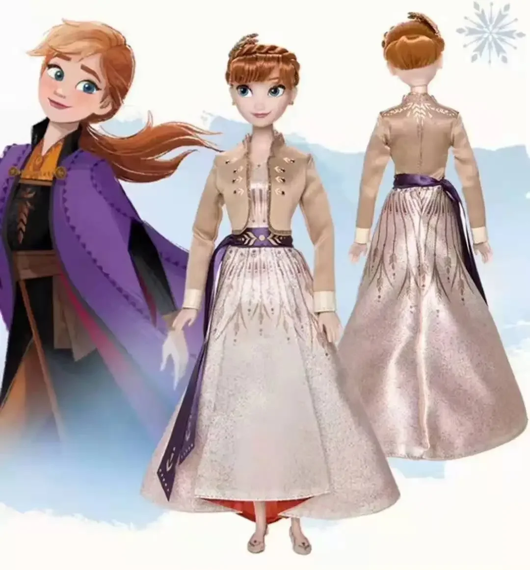 Cute Disney Frozen 2 Coronation Edition Palace Model Elsa Anna Queen Doll Box Set Of 2 Ornaments Christmastoy Figures Kid Gift