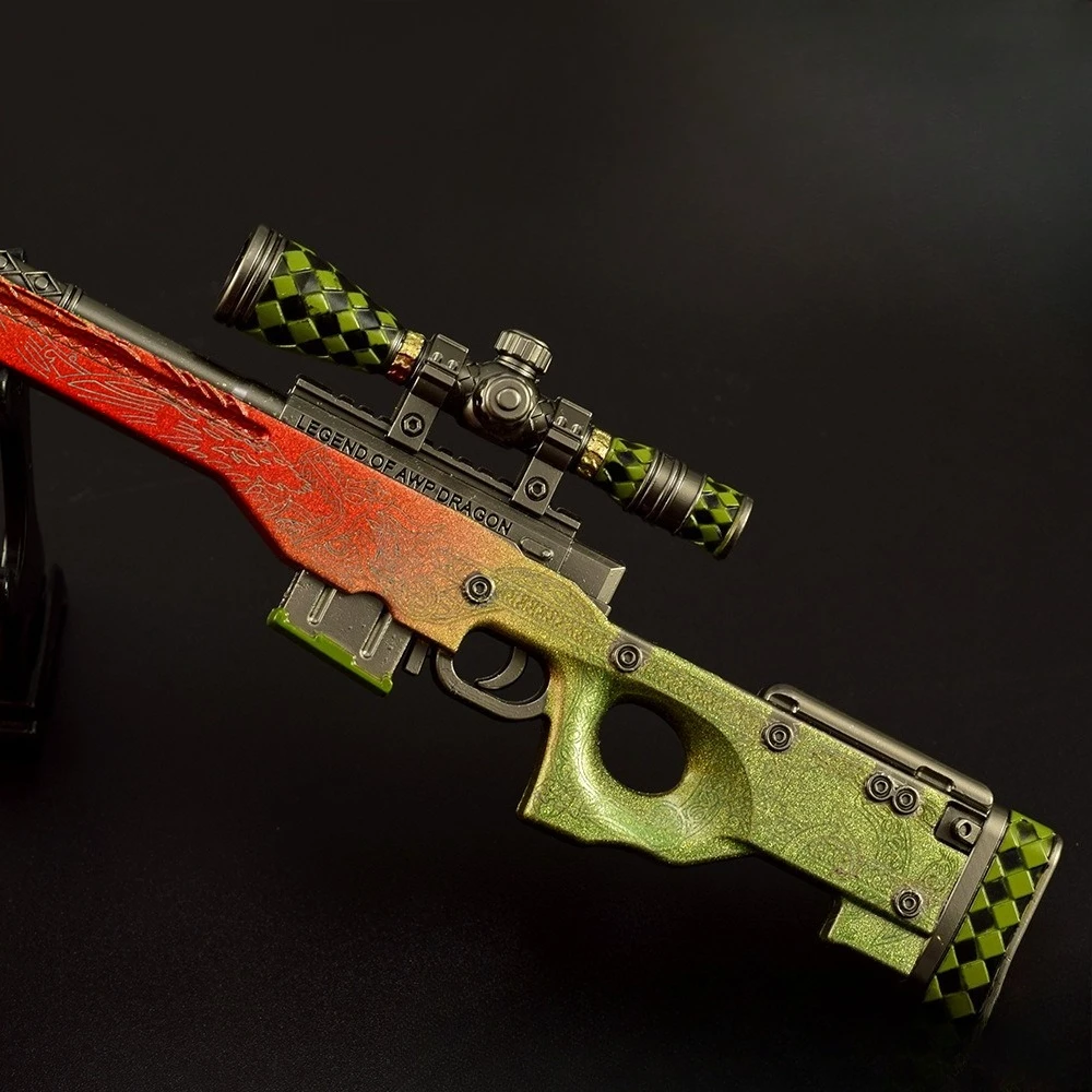 22cm CSGO Peripheral Model  AWPLegendary Dragon Gradient All-metal Handicraft Ornament Handmade Gift Desktop Ornament Decoration