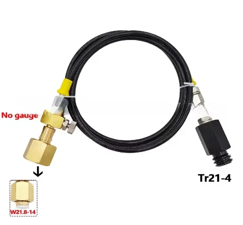 CGA320 to TR21-4 Soda Maker Co2 Tank Cylinder Direct Adapter with 1.5 Meter High-Pressure Hose, Soda Maker direct Connector