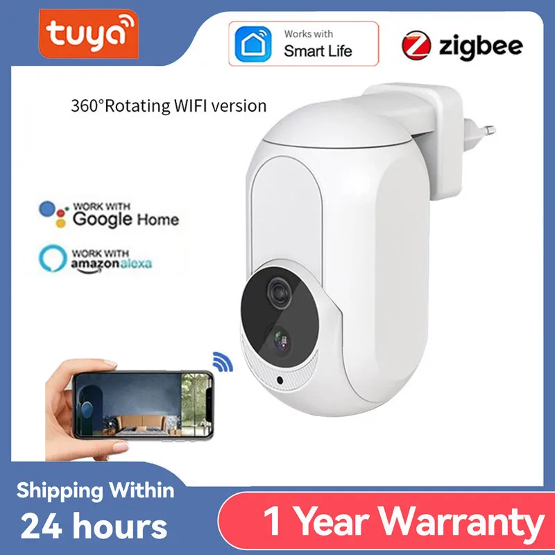 cameras de seguranca de vigilancia de visao noturna interior mini camera camera ip wifi hd 1080p plugue de parede monitor de bebe tuya 01