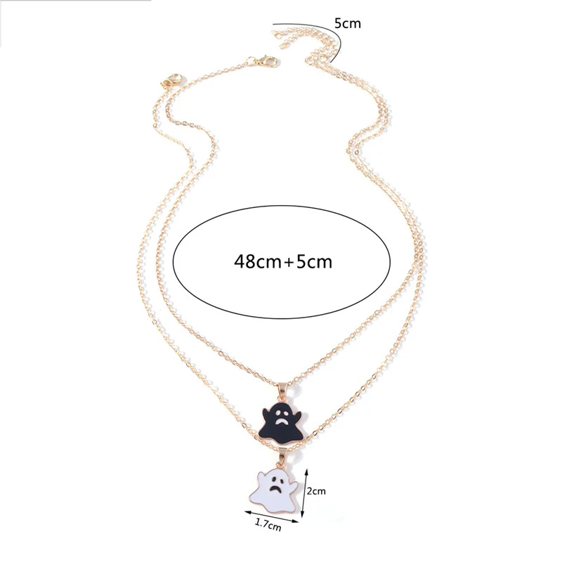 Aihua Nette Emaille Halloween Vampire Kreuz Sarg Freundschaft Paar Halsketten Für Frauen Männer BFF Beste Freundin Halsketten Schmuck – Detail 17