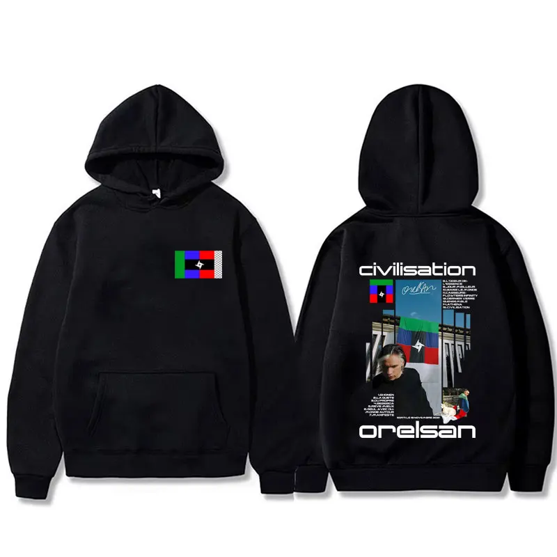 

Rapper Orelsan Civilisation Album Graphic Hoodie Men Women Hip Hop Fashion Pop Music Hooded Tracksuit Casual Oversized Hoodies