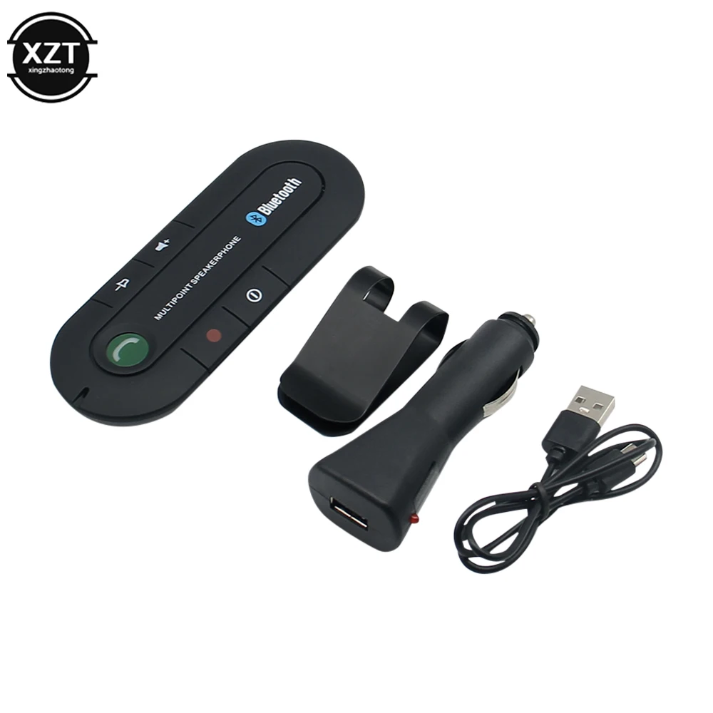 Speakerphone 4.1+EDR Wireless Bluetooth-compatible Handsfree Car Kit MP3 Music Player USB Power Audio Receiver Sun Visor Clip