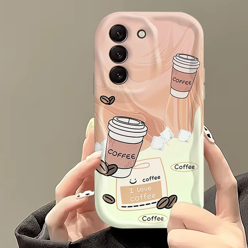 Trendige Kaffeemuster-Handyhülle für Samsung Galaxy A57 A56 A55 A54 A53 A37 A17 A27 S26 S25 Ultra S24 Plus S23 FE S22 Cover