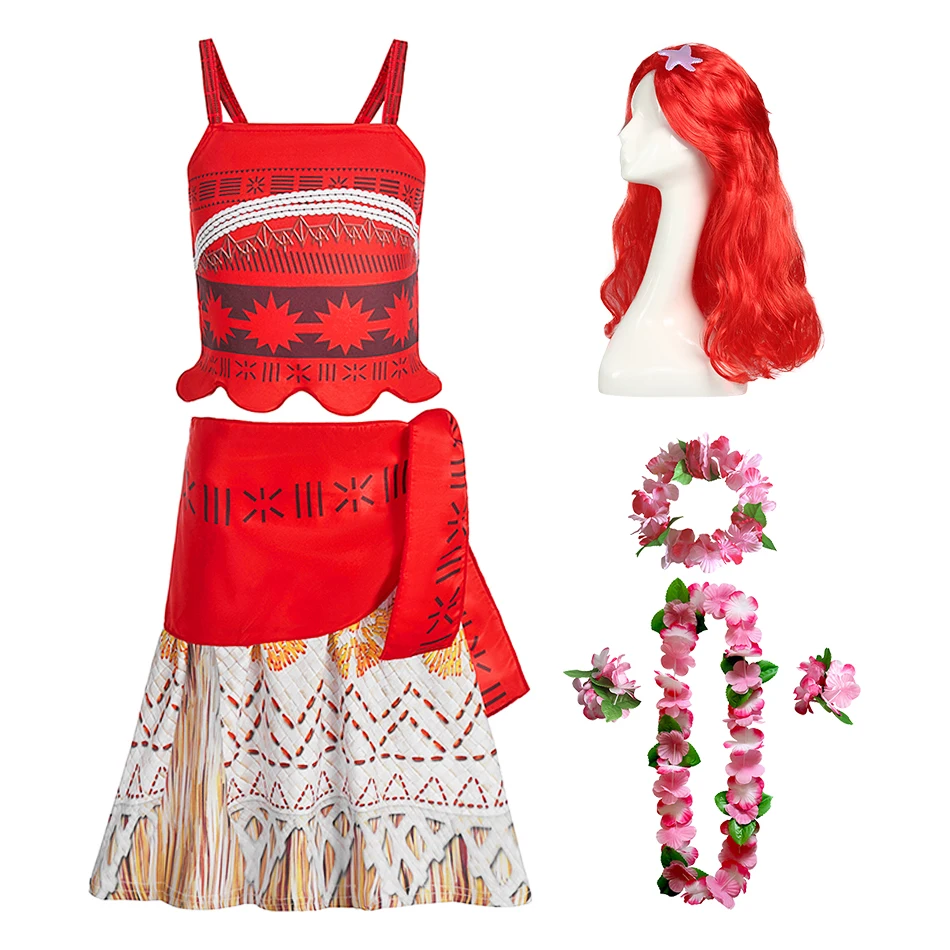 

Baby Girl Performances Costume Kids Moana Halloween Carnival Cosplay Dresses Children Princess Dress Up Girls Stage Wear Dresses