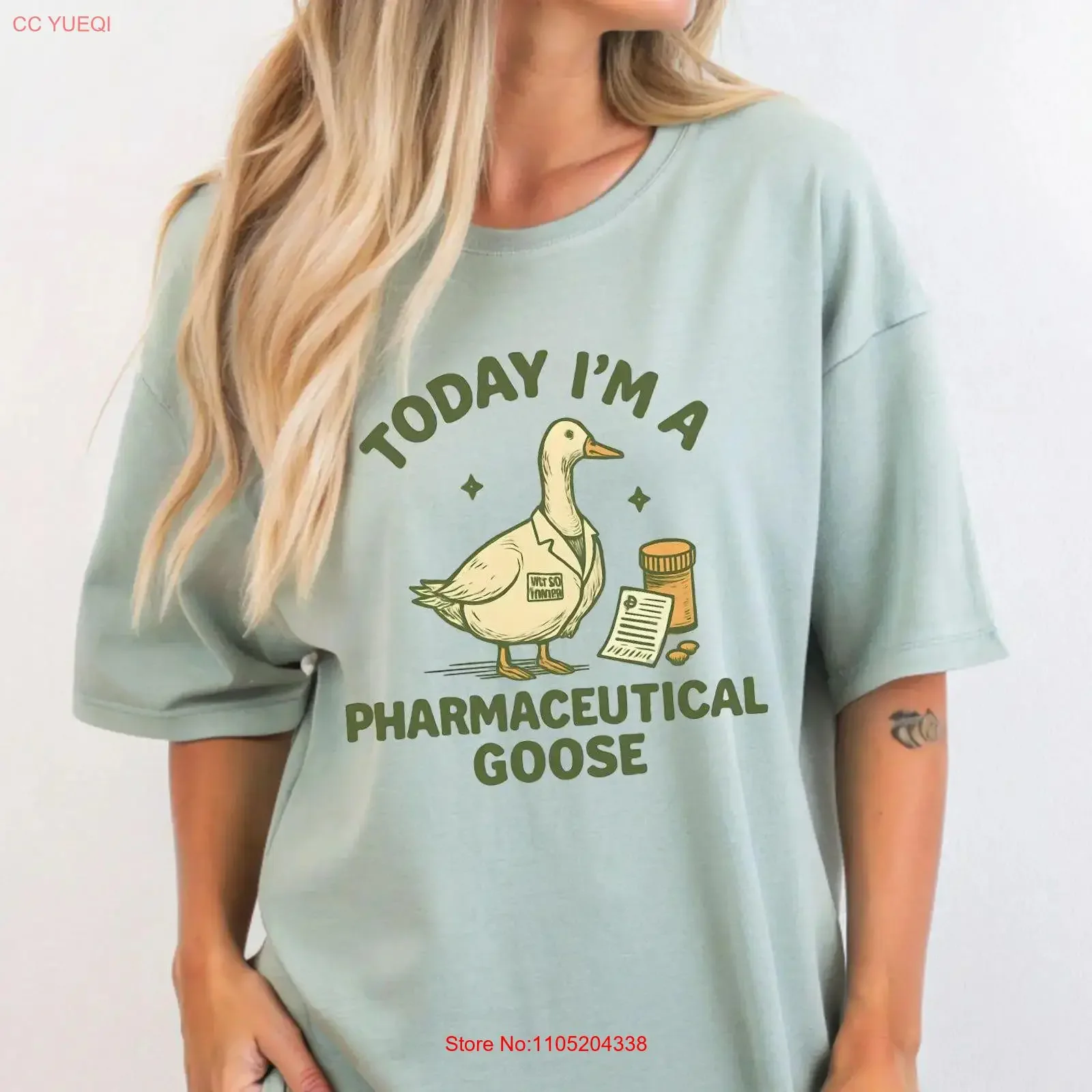 Silly Goose T Shirt for Pharmacist Retro Funny Pharmacy Grad vintage Washed Casual Breathable Stylish Top For Everyday Wear