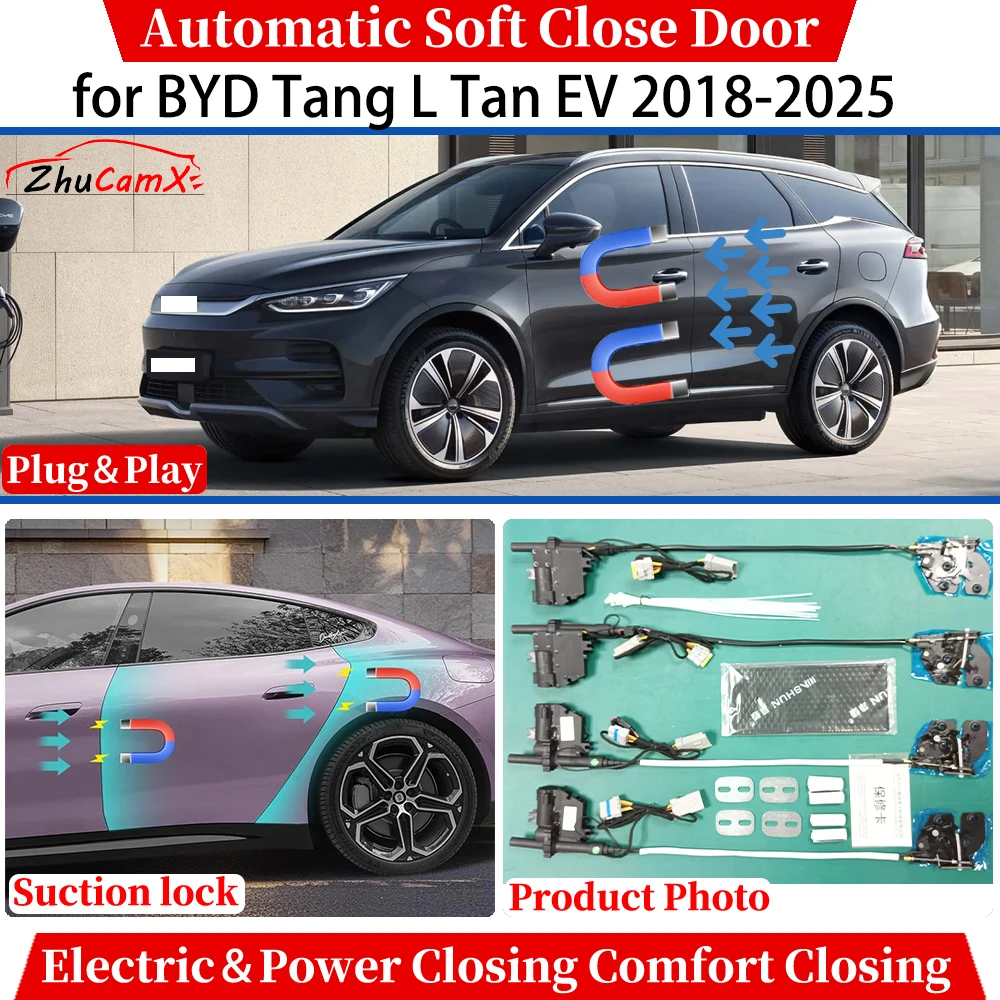 

for BYD Tang L Tan EV 2018-2025 Automatic Soft Close Door Electric Power Closing Comfort Closing Suction lock Quiet System