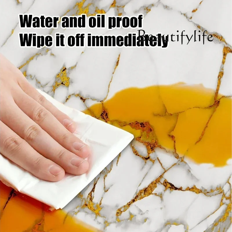 

BJ Imitation Marble 3D Ceramic Tile Wall Stickers - Waterproof Self-adhesive Renovation Decoration For Home Floor - 10-40PCS