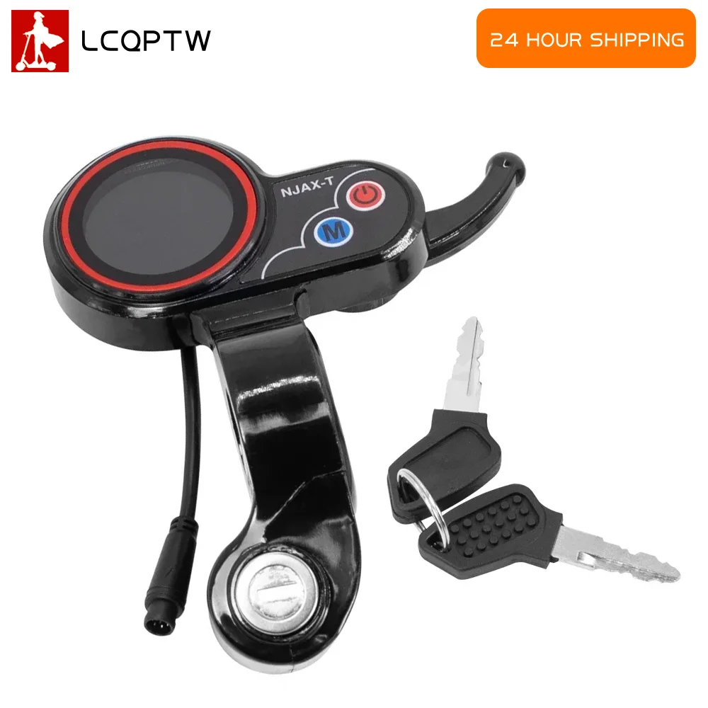 

For Zero 8 9 10 8X 10X 11X Electric Scooter NJAX-T 48V 6 Pin LED Throttle Display With Key Stable Fit Durable Instrument Part