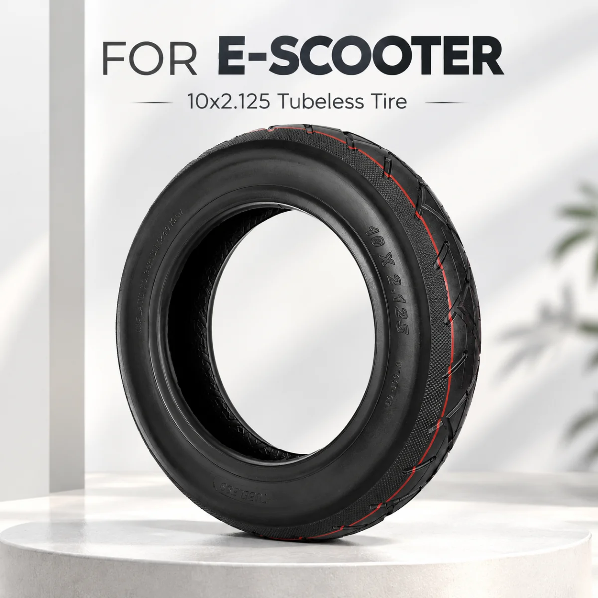 10x2.125 Heavy Duty Tubeless Road Tire 10 Inch 54-152 Street Vacuum Tyre Thick Wear Resistant For E Scooter Commuter 6 Inch Rim