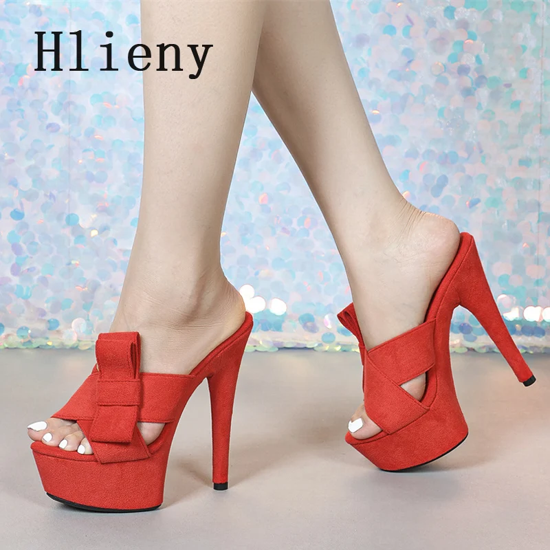 شباشب نسائية صيفية عصرية بعقدة على شكل فراشة من Hlieny أحذية نسائية مفتوحة من الأمام بكعب عالي رفيع أحذية للحفلات Zapatos De Mujer #3