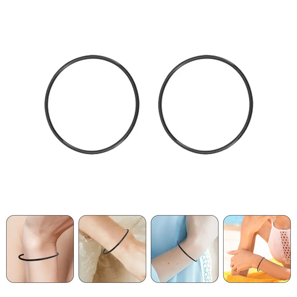 

12pcs Black Elastic Diy Wrist Strap Stretch Silicone Bracelet Jelly Bracelets Durable Stretch Fitness Hand Straps