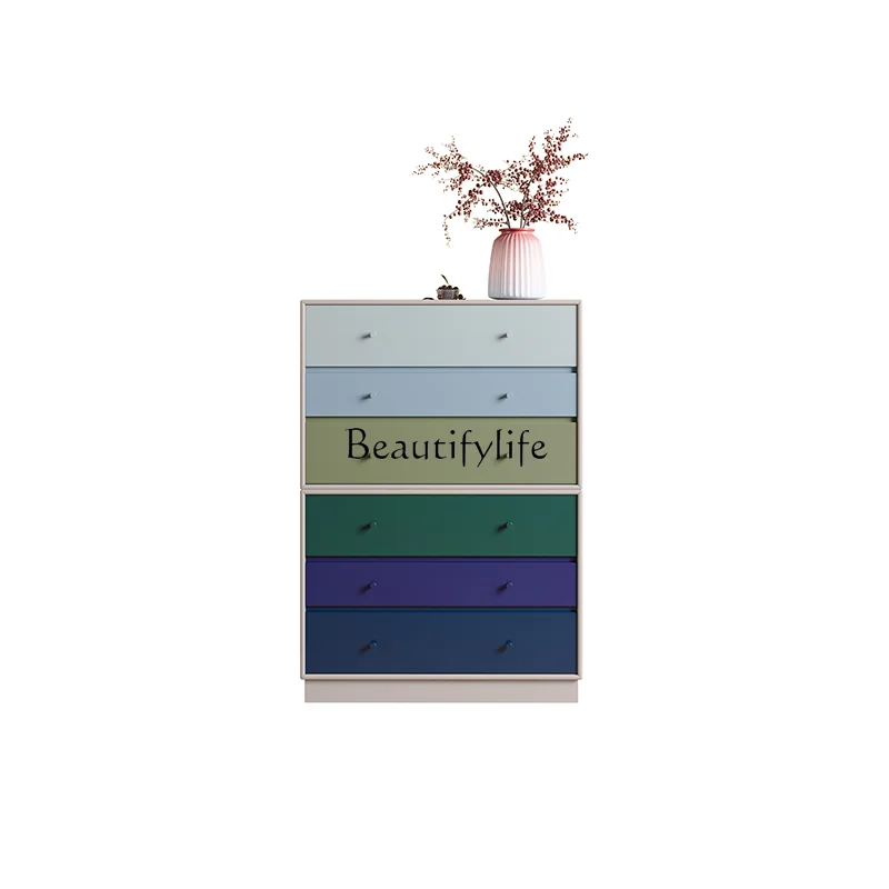 

Dopamine color six-chest cabinet, living room bedroom decorative cabinet