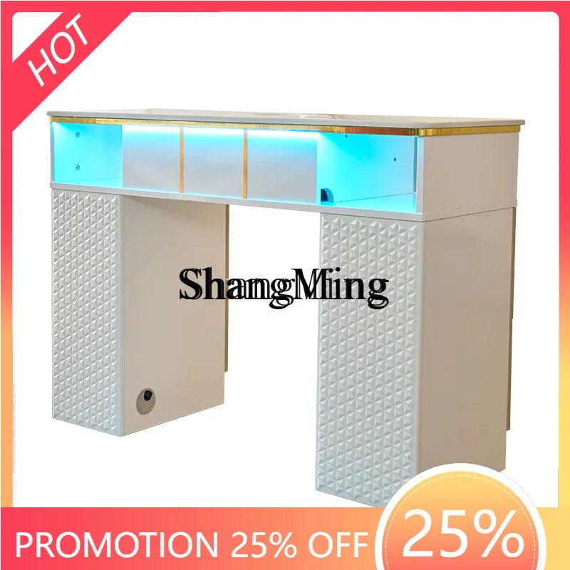 

ZYYmanicure table single and double rock slab manicure with wireless charging desktop vacuum cleaner for nail salons