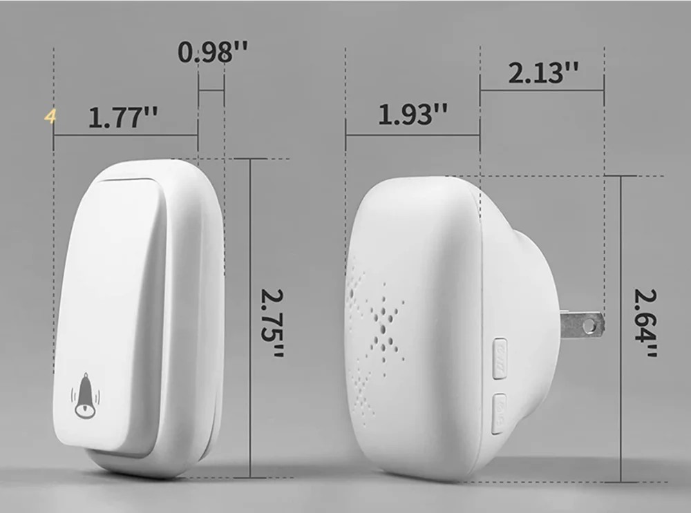 Self powered waterproof wireless doorbell without batteries US EU UK plug Home hotel doorbell