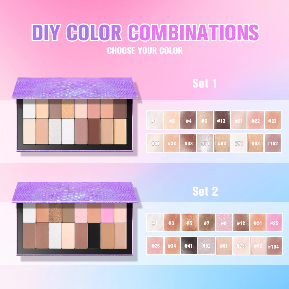 Lakerain Magnetische Meerjungfrau-Make-up-Palette, DIY-Make-up, starke verdeckende Leistung, langlebige, wasserdichte Multifunktions-Make-up-Palette