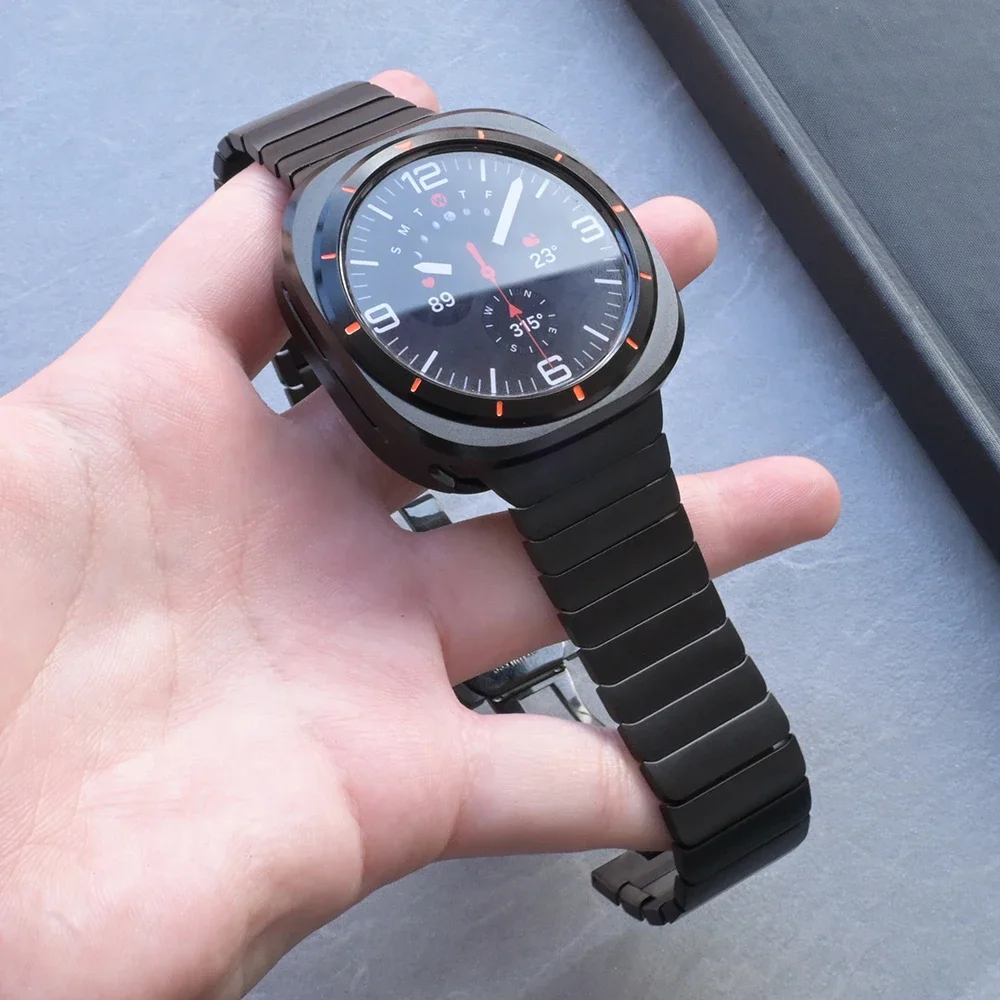 Cinturino in metallo da uomo d'affari per Samsung Galaxy Ultra Watch 7 47mm No Gaps Bracciale a maglie di lusso per GALAXY ULTRA 47MM Loop Band Belt