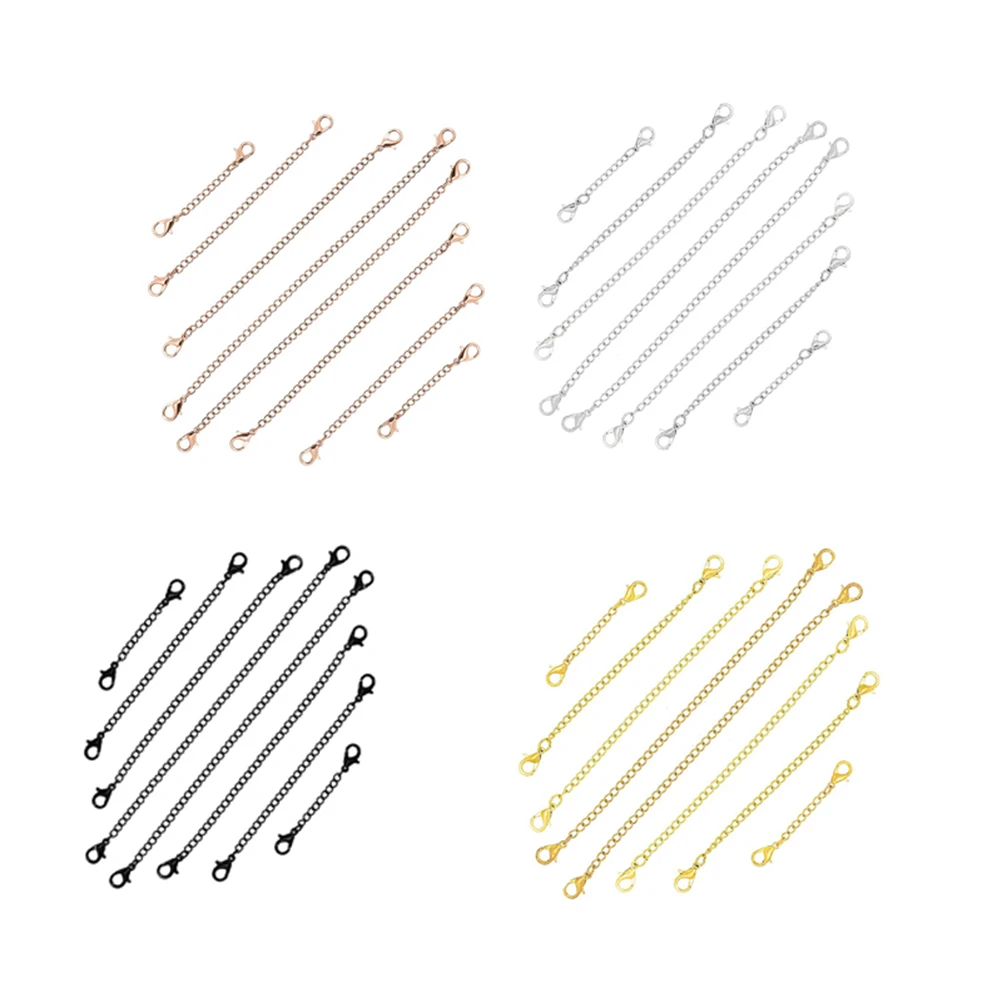 

5pcs Extender Chain Lobster Clasp Guard Chains Bracelet Buckle Necklace Extension for Jewelry Making Supplies Stainless Steel