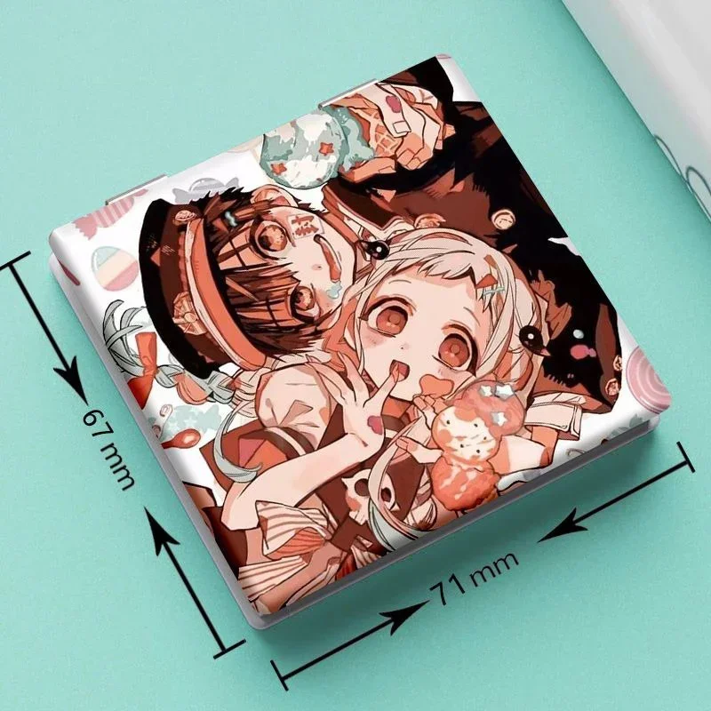 7x6cm Toilet bound Hanako kun Folding Double-sided Makeup Mirror Portable Travel Anime Cute Girls Kids Magnifying Square