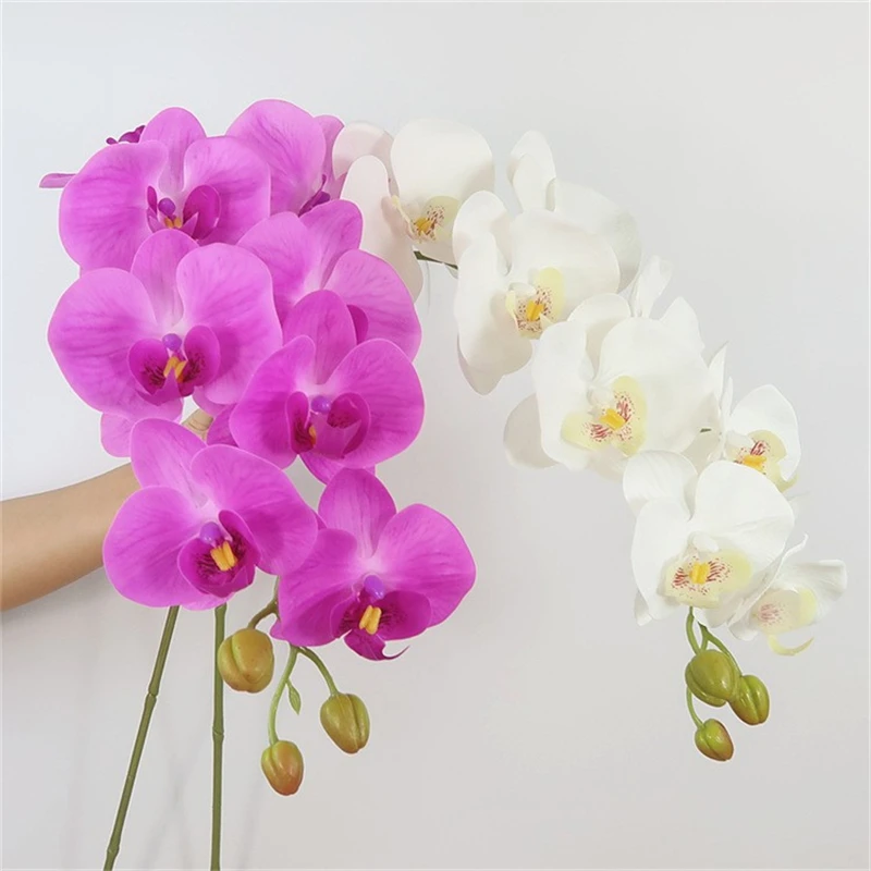 20 pcs Luxury 9 Heads Large Real touch orchid fake flowers for Home table decoration flores Christmas indie room decor