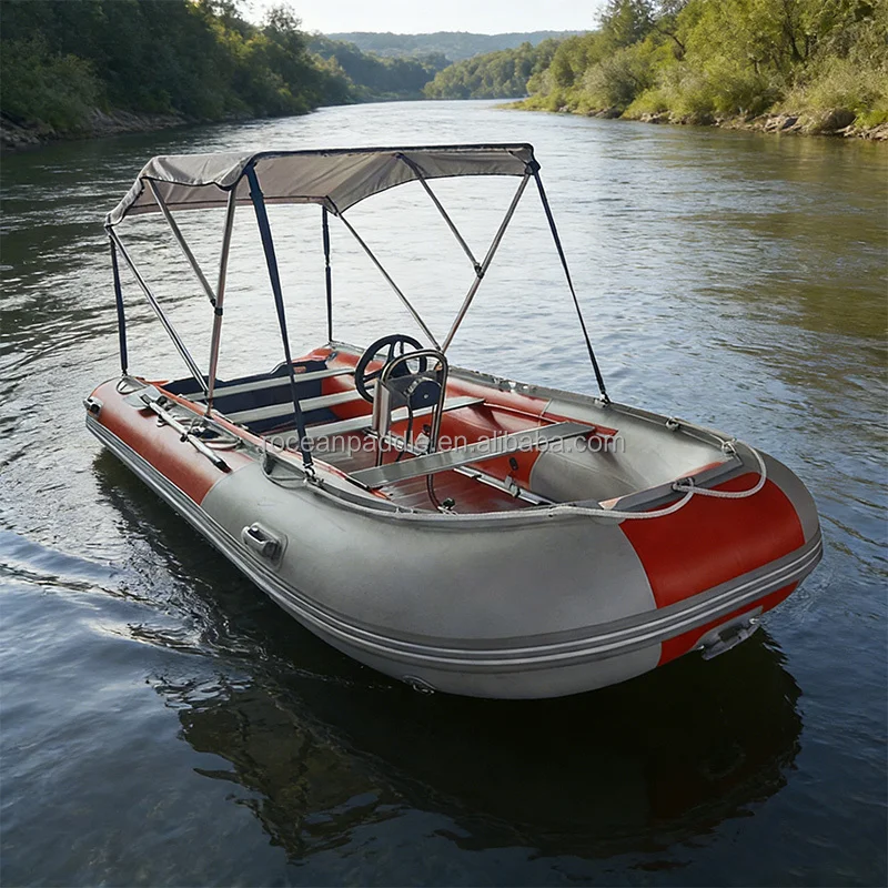 Hot Sale China Factory 15ft 4.5m Inflatable Boat With Console Heavy Duty PVC Rescue Boat For Fishing