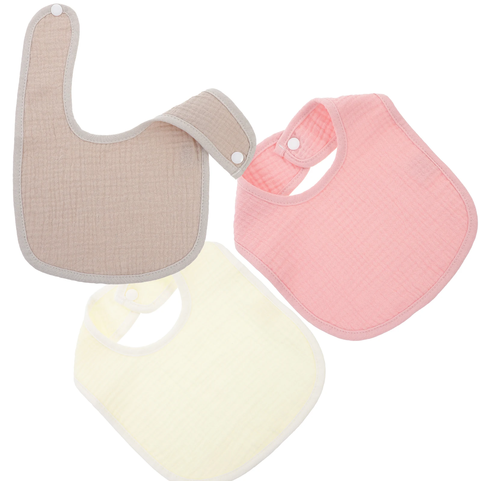 

3 шт., детские хлопковые слюнявчики для новорожденных, впитывающий нагрудник для кормления, мягкая застежка, разноцветные детские нагрудники для еды