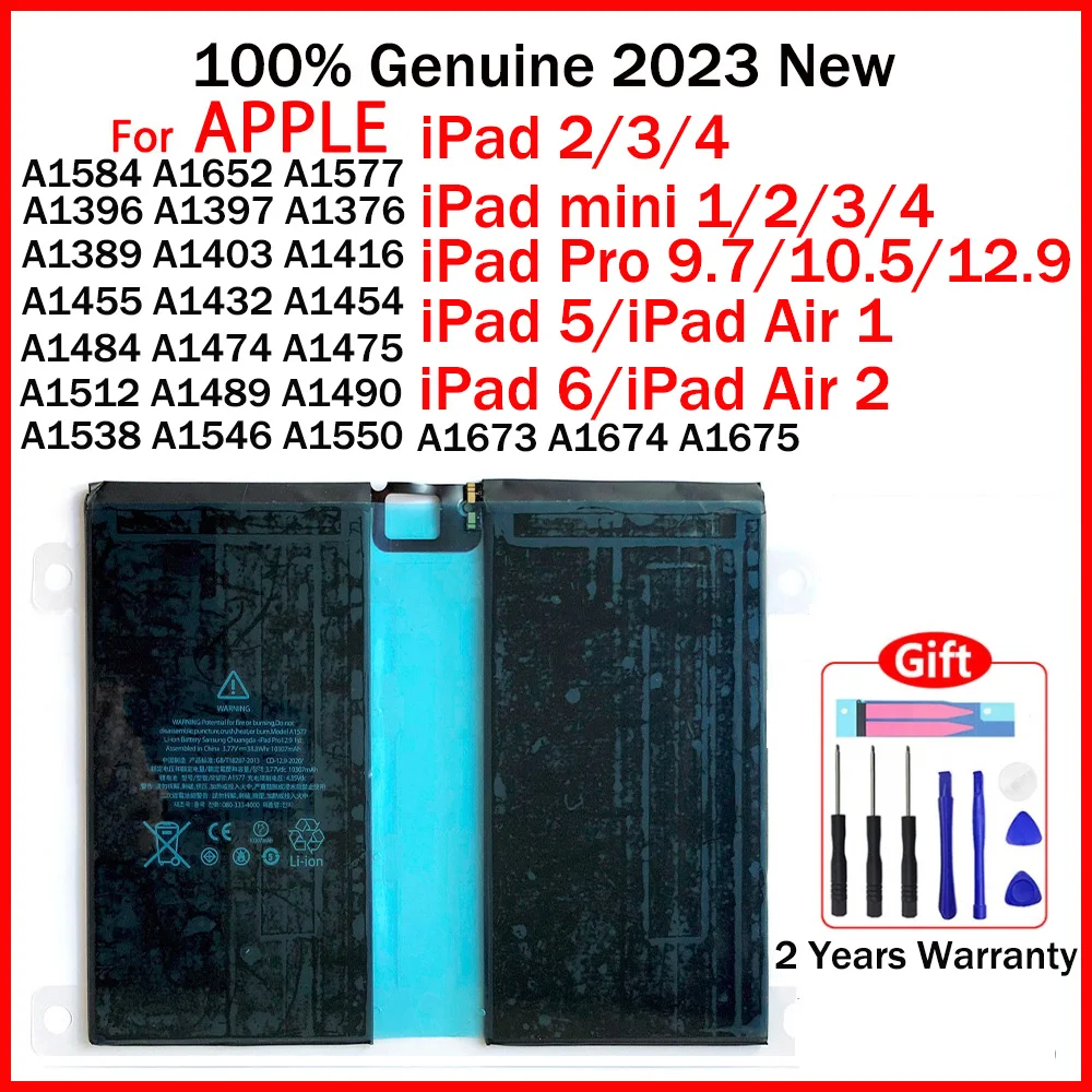 Echte Tablet Batterij Voor A1484 A1673 Voor Ipad 6 Air 2 A1566 A1567 1 Mini 2 3 4 5 Pro 9.7 10.5 12.9 Ipad 5 Air 1 Met Gereedschap