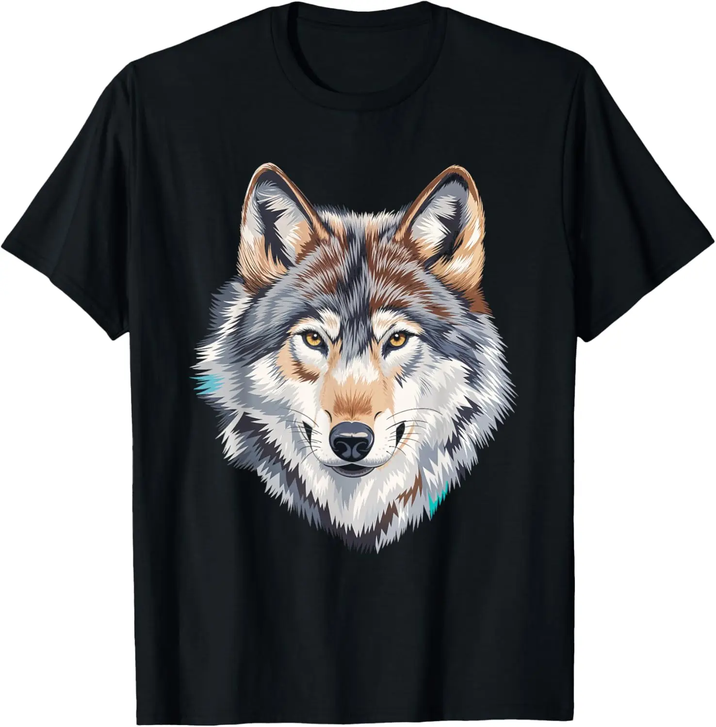 Realistic Wolf Animal Art Wild Canine Nature T-Shirt