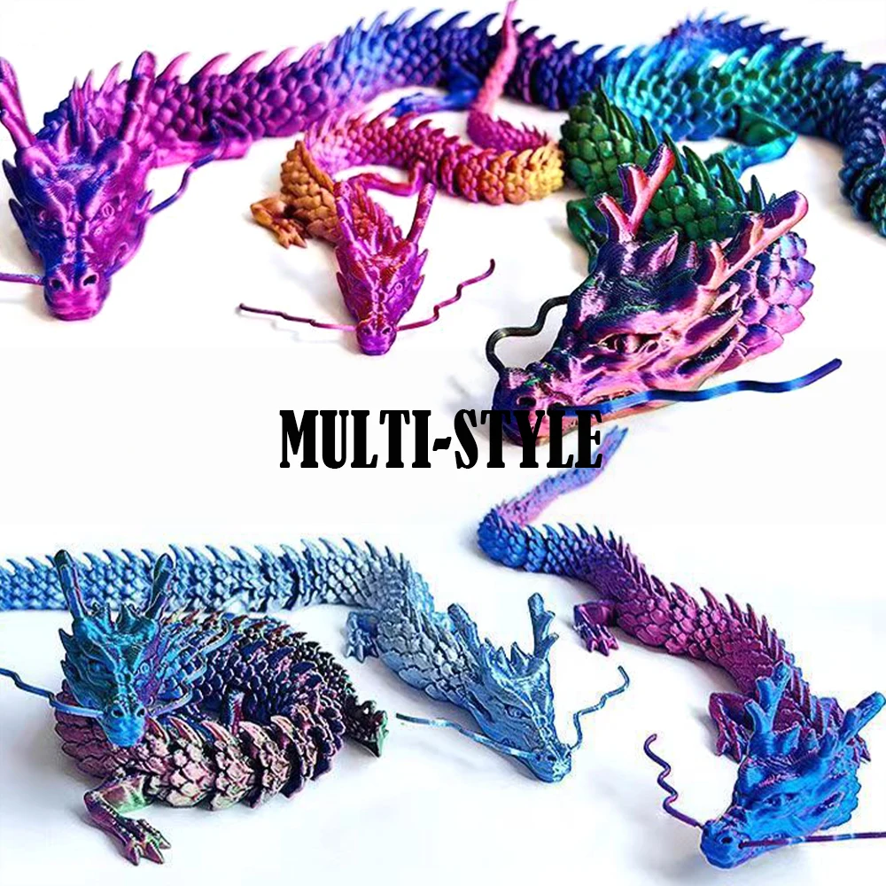 3D Printed Toys Mythological Dragon Multi-joint Ornament Kids Toys Realistic Animal Figures Decorative Desktop Boys Gifts Toy